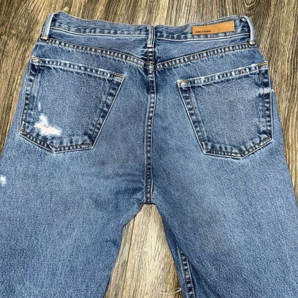 GRLFRND Karolina Mid Rise Distressed Skinny Jeans Women's Size 27 Blue - Picture 7 of 8